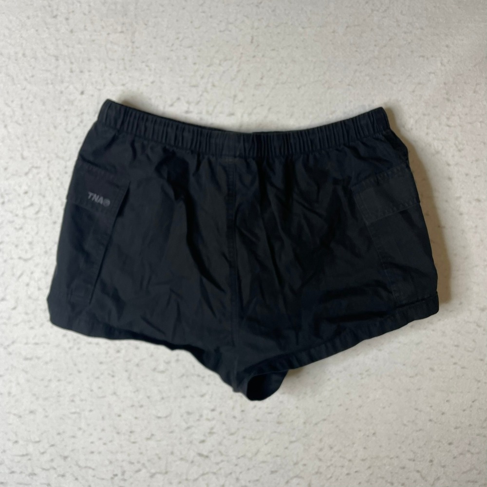 TNA Cargo Shorts Womens Medium Black Elastic Waist Drawstring Utility Pocket - Picture 4 of 6